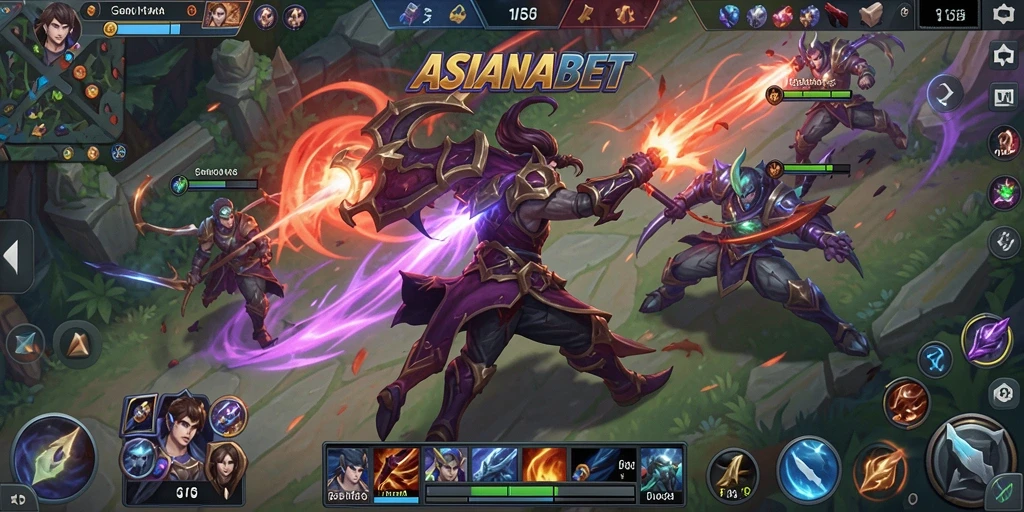 Tampilan gameplay seru dan dinamis dari ASIANABET MOBA.