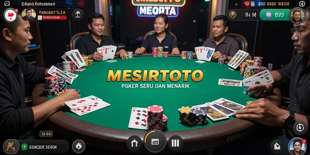 Gameplay Poker seru dan interaktif di MESIRTOTO.