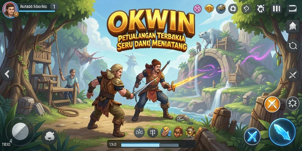 Tampilan menakjubkan dari gameplay OKWIN di dunia terbuka.