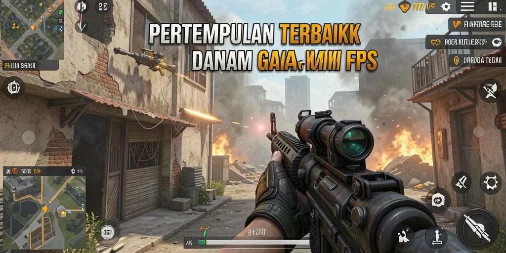 Tangkapan layar menunjukkan aksi mendebarkan dalam game FPS PT777.