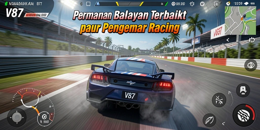 Gameplay V87 yang menegangkan dan mendebarkan saat balapan.
